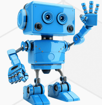 Blue Robot Waving