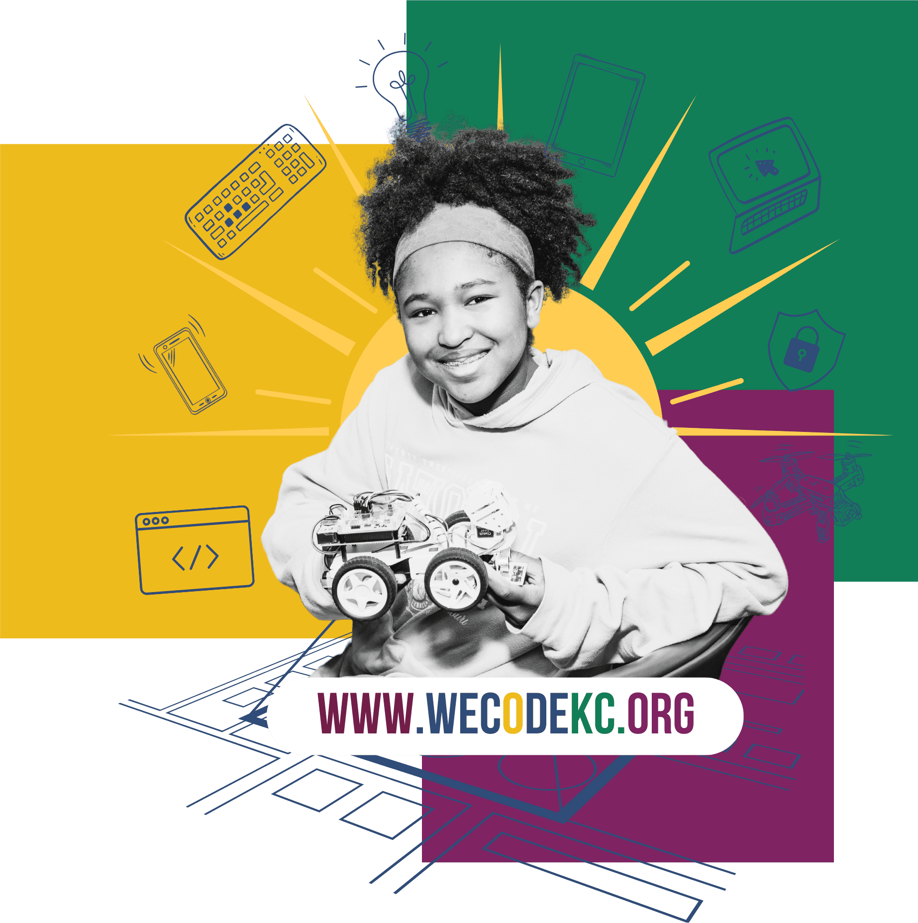 WeCode KC staff and student